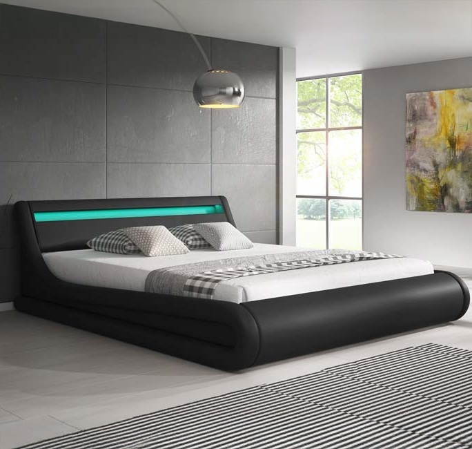 Cama de matrimonio con canapé Parisina Negro