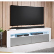 Mueble TV modelo Aker (140x50,5cm) color blanco y gris