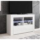 Mueble TV modelo Lilian (100x65cm) color blanco con LED RGB ⟦SEGUNDA VIDA⟧