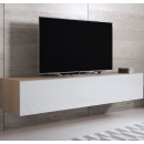 Mueble TV modelo Luke H2 (160x30cm) color sonoma y blanco ⟦SEGUNDA VIDA⟧